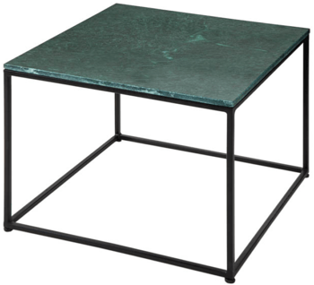 Marble coffee table "Marble Elements" 50 x 50 cm - Black / Marble Green