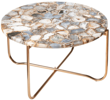 Design coffee table "Noblesse" from genuine agate stone Ø 62 cm