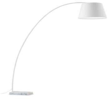 Design-Bogenlampe „Jule“ 198 cm mit Marmorsockel - Weiss