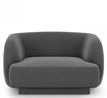 Design armchair "Miley" - with velvet cover dark gray