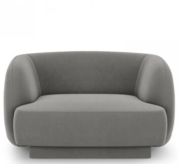 Design armchair "Miley" - with velvet cover gray