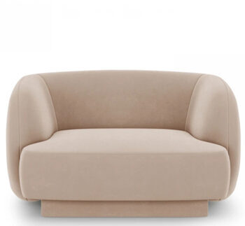 Design armchair "Miley" - with velvet cover cappuccino