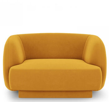 Design armchair "Miley" - with velvet cover mustard yellow