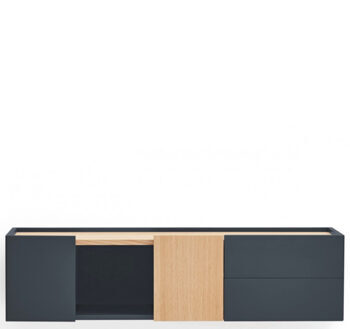 Design lowboard/wall console "OTTO" anthracite/oak - 110 x 35 cm