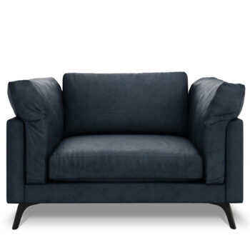 Designer leather armchair "Camille" - Dark blue