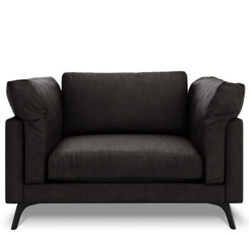 Designer leather armchair "Camille" - graphite