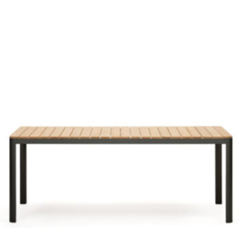 High quality garden table "Bonna" 200 x 100 cm - Black/Teak wood