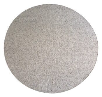 Hand knotted high quality wool carpet "Wooland" Ø 250 cm - Nature