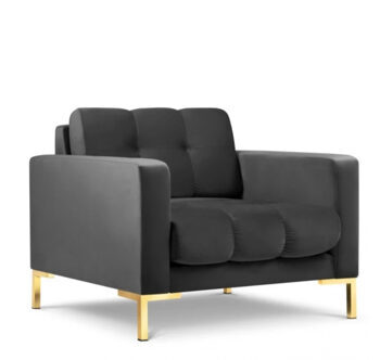Design armchair "Mamaia" with velvet cover - dark gray