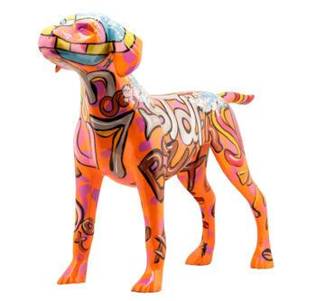 Handgefertigter Design Skulptur ,,Pop Art Hund“ 51 x 23 cm
