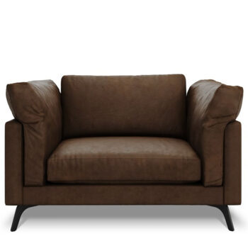Designer leather armchair "Camille" - Dark brown