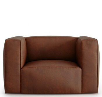 Designer leather armchair "Muse" - Cognac