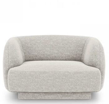 Design armchair "Miley" - chenille light gray