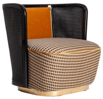 Extravaganter Design Sessel „Brillon“ mit Wiener Geflecht