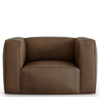 Designer leather armchair "Muse" - Dark brown