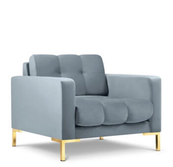 Design armchair "Mamaia" with velvet cover - Light blue