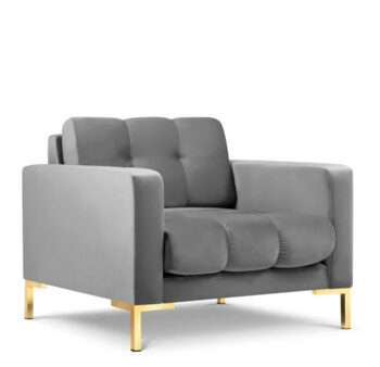 Design armchair "Mamaia" with velvet cover - Light gray