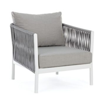 Design outdoor lounge chair "Florencia" - white/light gray