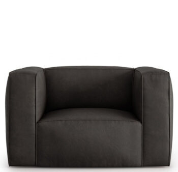 Designer leather armchair "Muse" - graphite