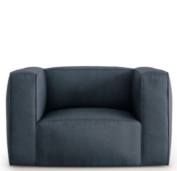 Designer leather armchair "Muse" - Dark blue