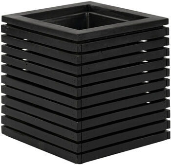 Sustainable indoor/outdoor flower pot "Marrone Orizzontale Cube" 40 x 40 cm, black