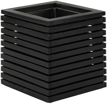 Sustainable indoor/outdoor flower pot "Marrone Orizzontale Cube" 50 x 50 cm, black