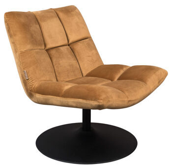 Swivel design armchair "Bar Velvet Golden Brown