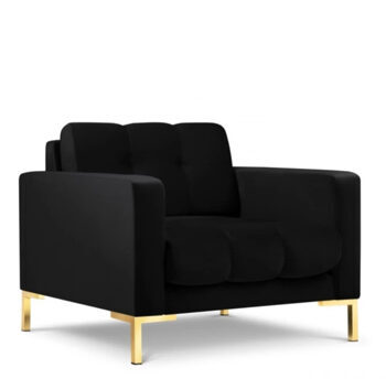 Design armchair "Mamaia" with velvet cover - Black