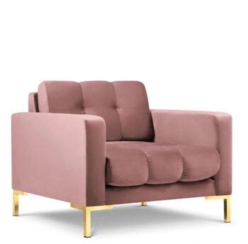 Design armchair "Mamaia" with velvet cover - Old pink