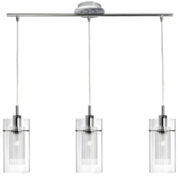Pendant lamp "Duo" 71 cm - clear glass