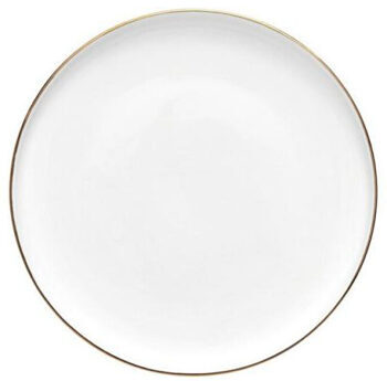 Assiettes à salade et à dessert "Clara" avec bord doré Ø 20 cm (6 pièces) - Blanc/or