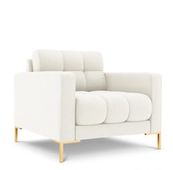 Design armchair "Mamaia" with textured fabric cover - Soft Beige