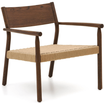 Hochwertiger Massivholz Design Sessel „Xalla“ mit Armlehnen - Eiche / Nussbaum Finish