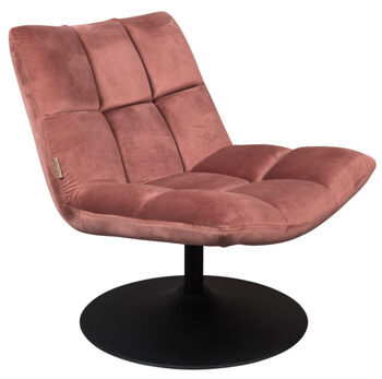 Swivel design armchair "Bar Velvet Old Pink