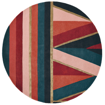 Round designer rug "Sahara" Burgundy - hand-tufted, made of wool