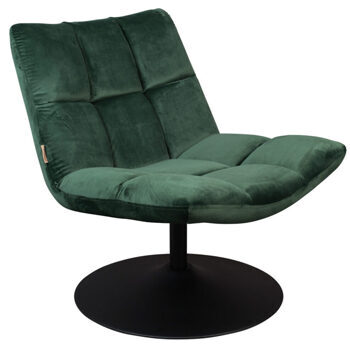 Swivel design armchair "Bar Velvet Green