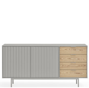 Design sideboard "Sierra", light gray/oak 160 x 80 cm