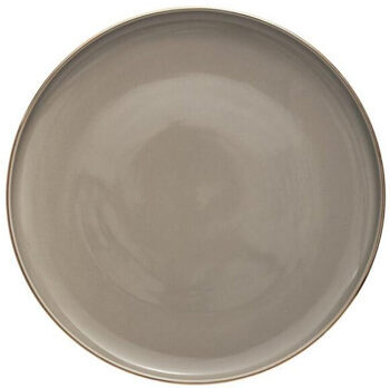Dinner plate "Clara" with gold rim Ø 26 cm (6 pieces) - Taupe/Gold