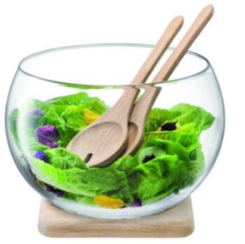 3-tlg. Handgefertigtes Salat-Set Serve