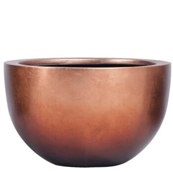 Large flower pot "Metallic Silver Leaf Bowl" Ø 45 cm - Copper Matt