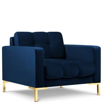 Design armchair "Mamaia" with velvet cover - royal blue