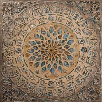 Hand painted "Mandala Oriental" 100 x 100 cm