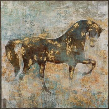 Hand painted art print "Horse" 102 x 102 cm