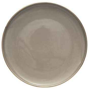 Salad and dessert plate "Clara" with gold rim Ø 20 cm (6 pieces) - Taupe/Gold