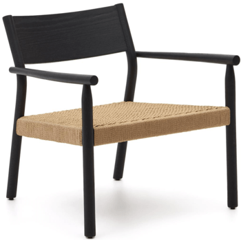 Hochwertiger Massivholz Design Sessel „Xalla“ mit Armlehnen - Eiche / Schwarz