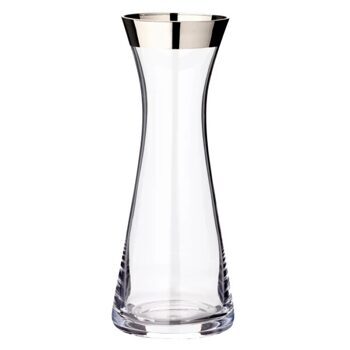 Mouth blown carafe "Hendrik" 0.8 liters - crystal glass with platinum rim