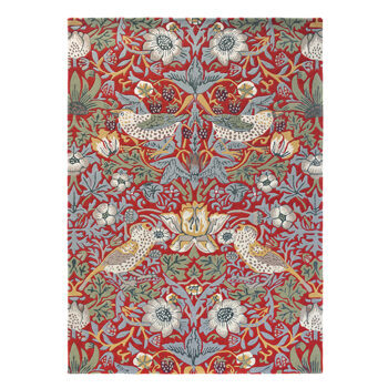 Designer rug "Strawberry Thief" Crimson - hand-tufted, made of 100% pure new wool