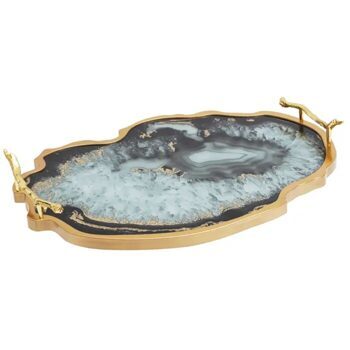 Luxurious black and gold tray Celina