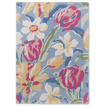 High-quality designer rug "Tulips" made of 100% wool