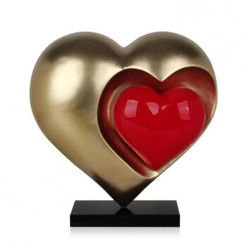 Design sculpture hearts - gold